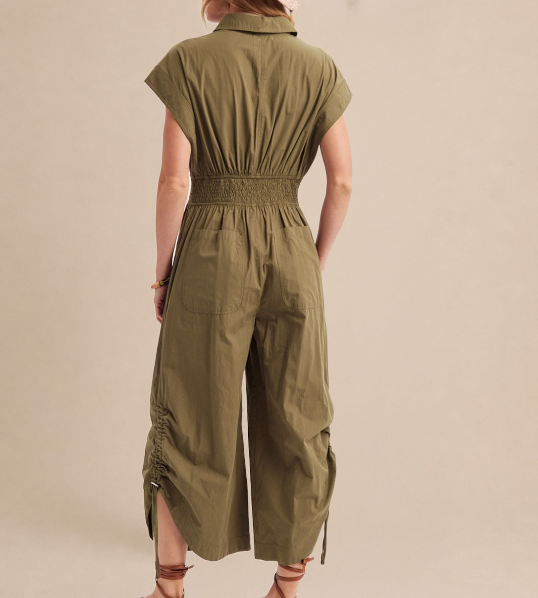 Button Down Utility Jumpsuit