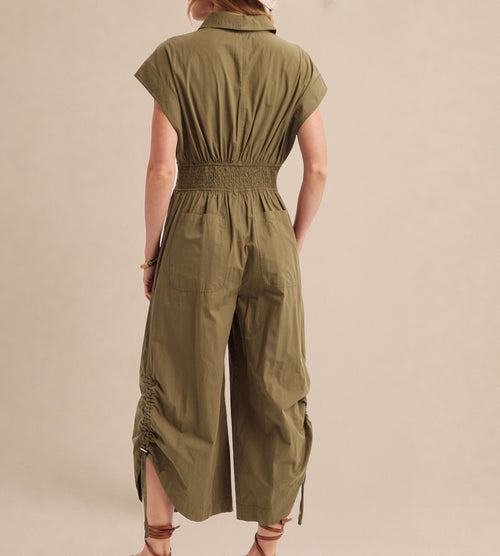 Button Down Utility Jumpsuit