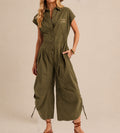 Button Down Utility Jumpsuit